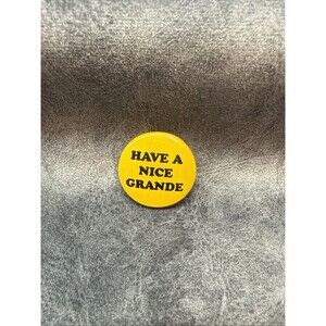 Vtg Starbucks Barista Have A Nice Grande Yellow Pinback Apron Pin